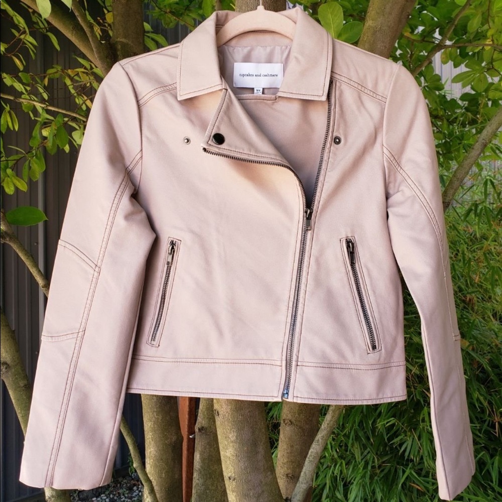 Cupcakes & Cashmere Blush Leather Jacket